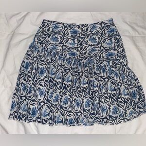 Blue and White Floral Skirt